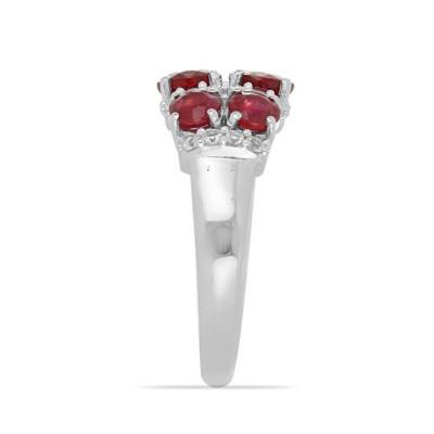 BUY GLASS FILLED RUBY GEMSTONE RING IN STERLING SILVER